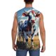 thumbnail image 4 of Fotbe Colorful Cow Pasture Men's Camiseta sin Mangas Estampada para Hombres, Playera Casual para Gimnasio, Entrenamiento, Playa-Medium, 4 of 7