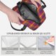 thumbnail image 3 of Balery Purple Yellow Buffalo Plaid Bolsa de Almuerzo Impresa, Caja de Almuerzo Reutilizable, Bolsa Térmica Aislada para Almuerzo, Bolsa Antiderrames, 3 of 7