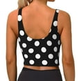 thumbnail image 4 of Picia Black and White Polka Dot Sports Bra for Women,Padded Strappy Sports Bras Medium Support Yoga Bra with Removable Cups,Running Yoga Bra-XX-Large, 4 of 9