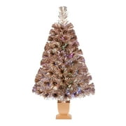 Holiday Time Pre-Lit Fiber Optic Artificial Tabletop Christmas Tree, 32", Multi-color