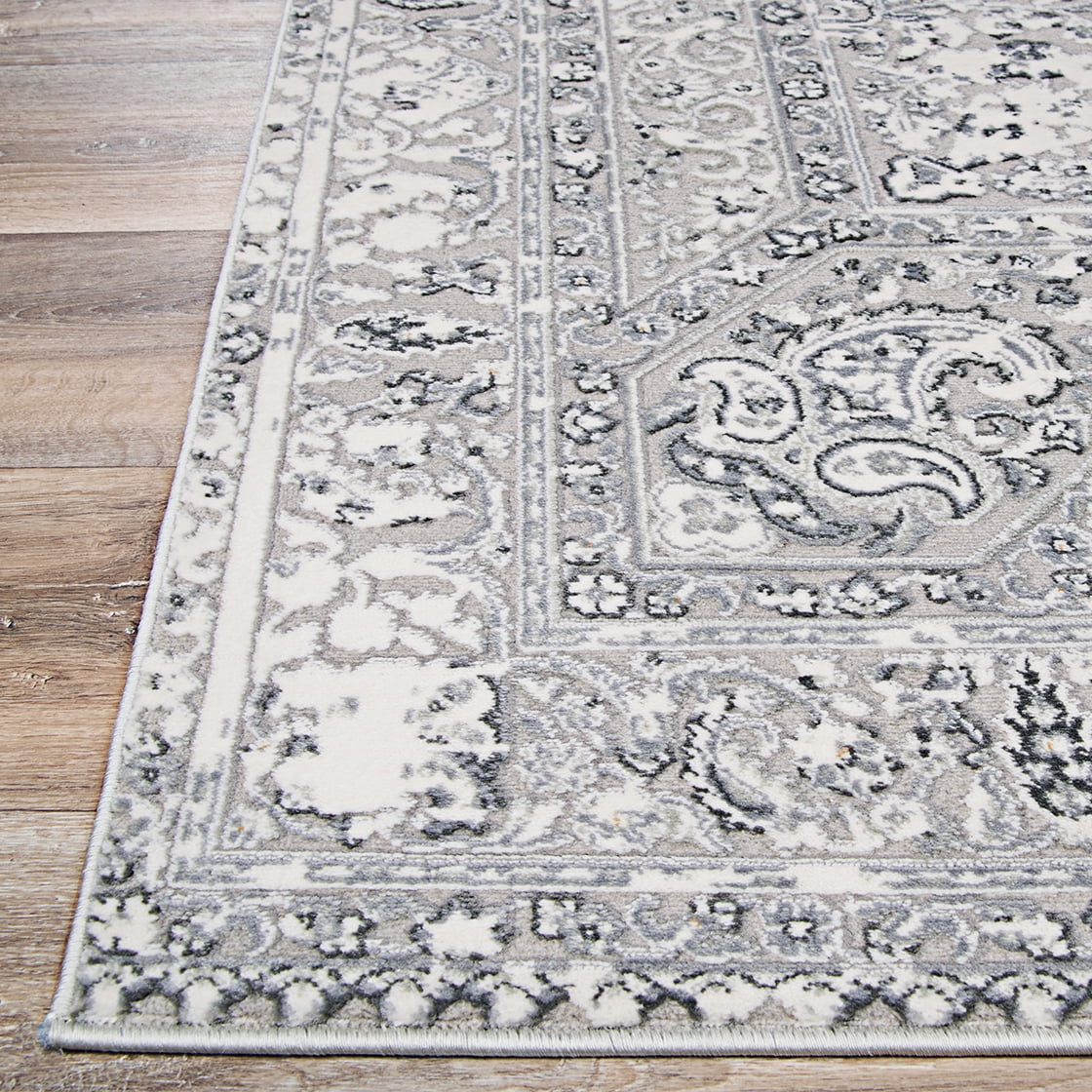 Couristan Brocatelle Belle Fleur Silver Runner Rug