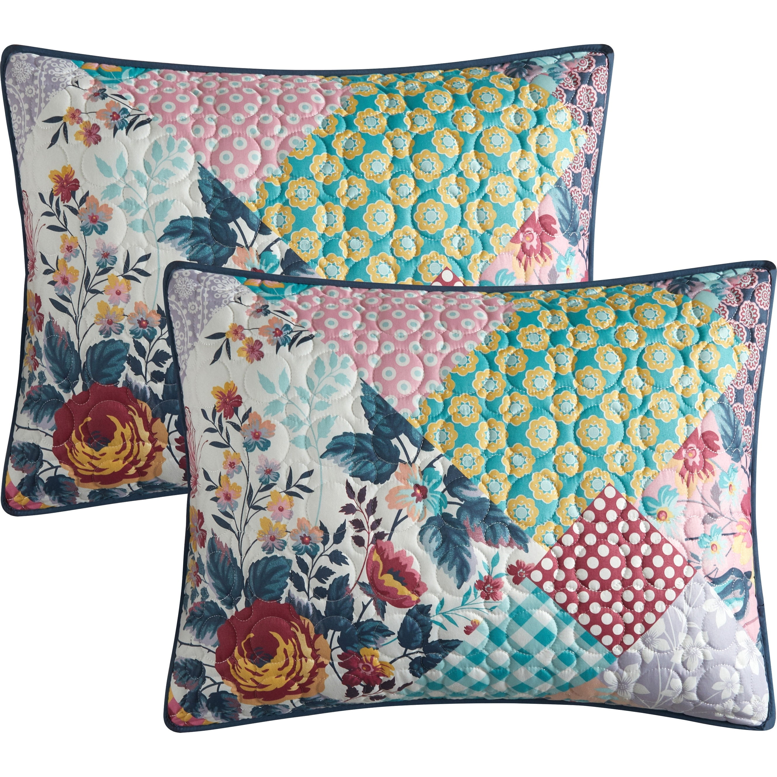 Nanshing Brenda Multicolor Polyester Patchwork Quilt with Shams, Queen