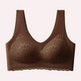 thumbnail image 4 of Amidoa Lace Bras for Women Wireless Seamless Brown Push-up Bralette Women's Lingerie L, 4 of 5
