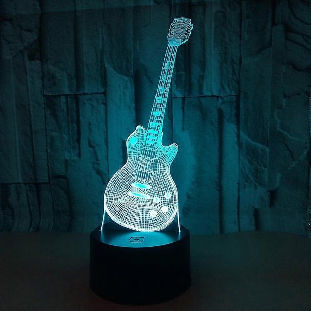 1pcs 3d Guitar Led Lamp Art Deco Lamp Lights Led Decoration Light Remote Touch Control 7/16 Colors Usb Powered Kids Gift Birthday Christmas Decoration