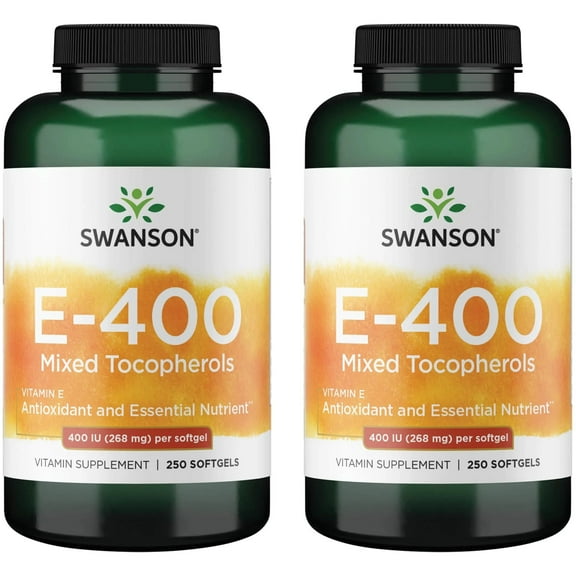 Swanson E-400 Mixed Tocopherols 400 Iu (268 mg) 250 Sgels 2 Pack