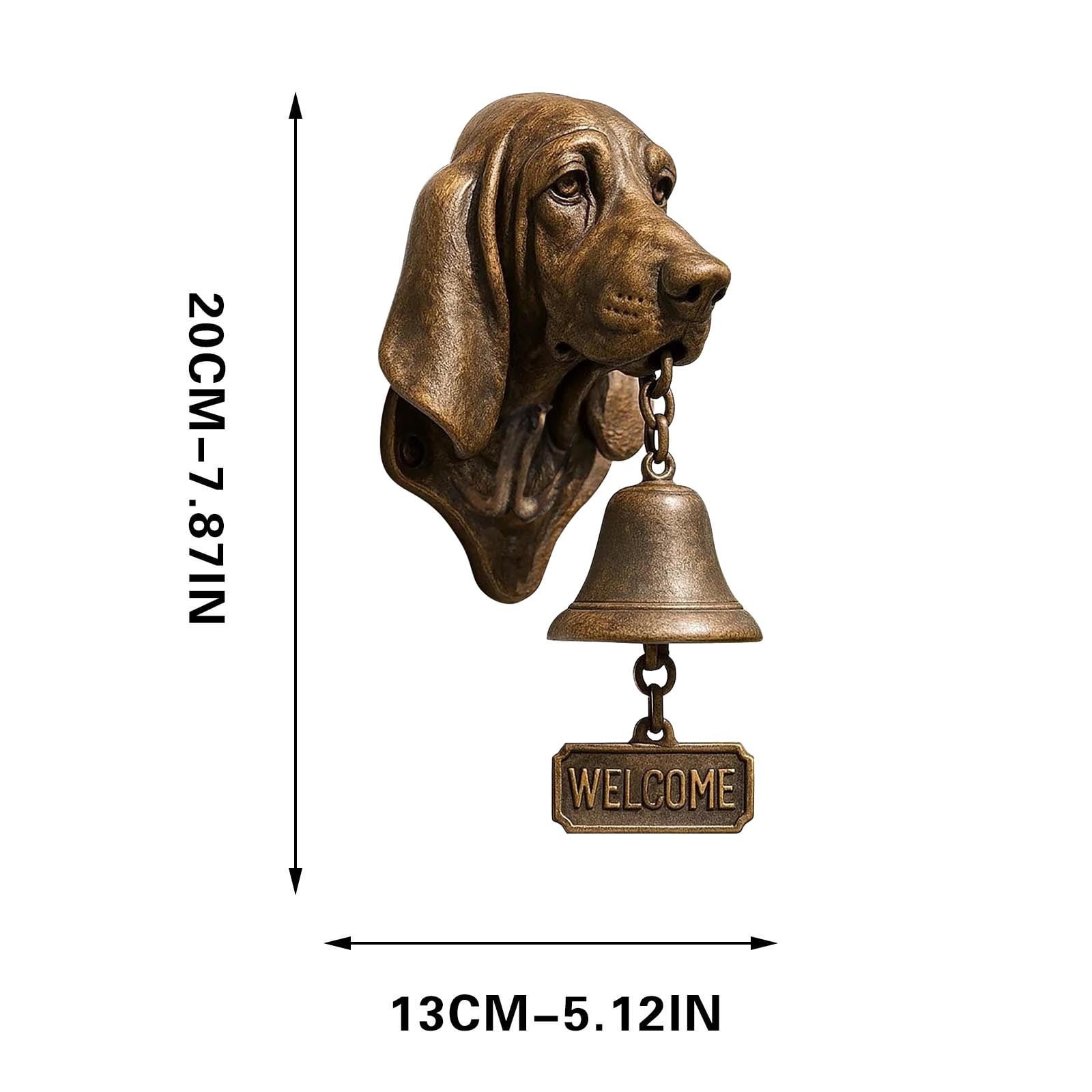Lwlmwt Animal-Shaped Welcome Doorbell Retro-Style Puppy Design with “Welcome” Sign Sign for Front Metal Exterior Doorbell Clear, Pleasant Chime Ideal for Porches, Entrances, and Gardens