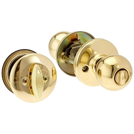 - Bright Brass Single Cylinder Deadbolt Entrance Entry Door Knob Lock Combo Set