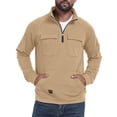 thumbnail image 1 of Pullovers for Men Solid Multi Pocket Half Zipper Stand Collar, 1 of 5