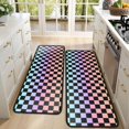 thumbnail image 4 of Kitchen Rugs Sets Of 2,Gradient Color Checkered Pattern Anti Fatigue Kitchen Mat Rugs Non Slip Washable,Decorative Kitchen Floor Mats for Kitchen,Sink,Laundry,17"x47"+17"x47", 4 of 5