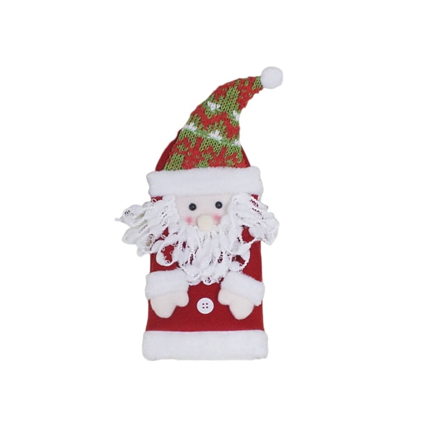 Yuarrent Cubierta de botella de vino de Navidad atmósferas de vacaciones temáticas manga de champán de Navidad decoración de de comedor Kits de decoración para fiestas Anciano