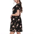 thumbnail image 2 of Rocae Flowers for Dresses Summer Casual Ruffle Short Sleeve Cute Crew Neck Flowy Dress with Pockets, 2 of 6
