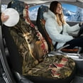 thumbnail image 2 of Pzuqiu Camo Hunting Deer Car Seat Cover Front Warm Soft Car Seats Covers Front Seats Only Easy Installation Easy to Clean Auto Interior Covers Full Coverage Compatible with Cars SUV, 2 of 7