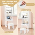 thumbnail image 5 of Gymax Vanity Desk w/ Flip-up Mirror and Stool w/ 6 Compartments, 5 of 10
