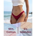 thumbnail image 4 of Finetoo Cotton Underwear for Women High Cut Hipster Womens Cheeky Bikini Panties 5 Pack S, 4 of 6