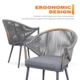thumbnail image 5 of Nuu Garden Outdoor Aluminum Chair Set of 4 Woven Rope Conversation Chairs with Seat Cushions, Dark Gray Color, 5 of 10
