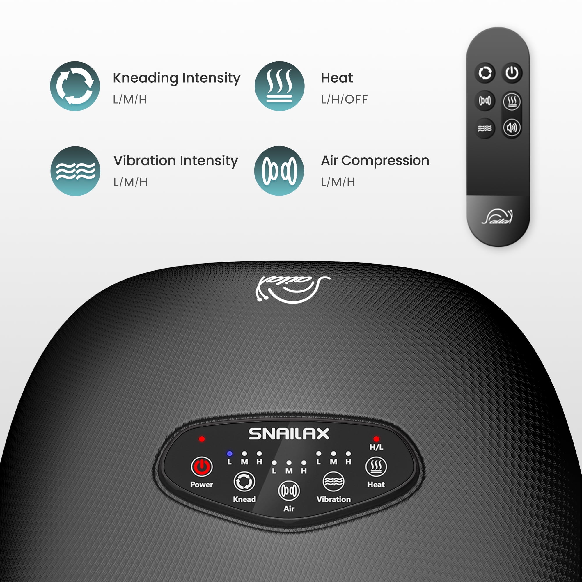 Snailax Shiatsu Foot Massager for Circulation up to size 13, Air Compression Foot Massager machine with Heat, Gifts
