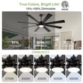 thumbnail image 6 of 62 Inch Smart Ceiling Fan with Light, Modern Balck Ceiling Fan, Outdoor Ceiling fans for Patios Damp-rated, 8 Reversible Blades, Quiet DC Motor, 5 CCT for Kitchen Bedroom Gazebo, 6 of 7