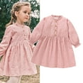 thumbnail image 2 of PINQI Summer Little Girls Dress Kid Dress Autumn Long Sleeve Flower Print Princess Dress Party School Indoor and Outdoor for 1 To 7 Years, 2 of 6