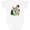 thumbnail image 3 of Inktastic Santa is Promoting Me to Big Sister Green Plaid Tree Girls Baby Bodysuit, 3 of 5