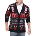 thumbnail image 3 of Chandail de Noël pour Hommes Rudolph Renne Vacances Festif Tricoté Cardigan Mignon Laid, 3 of 6