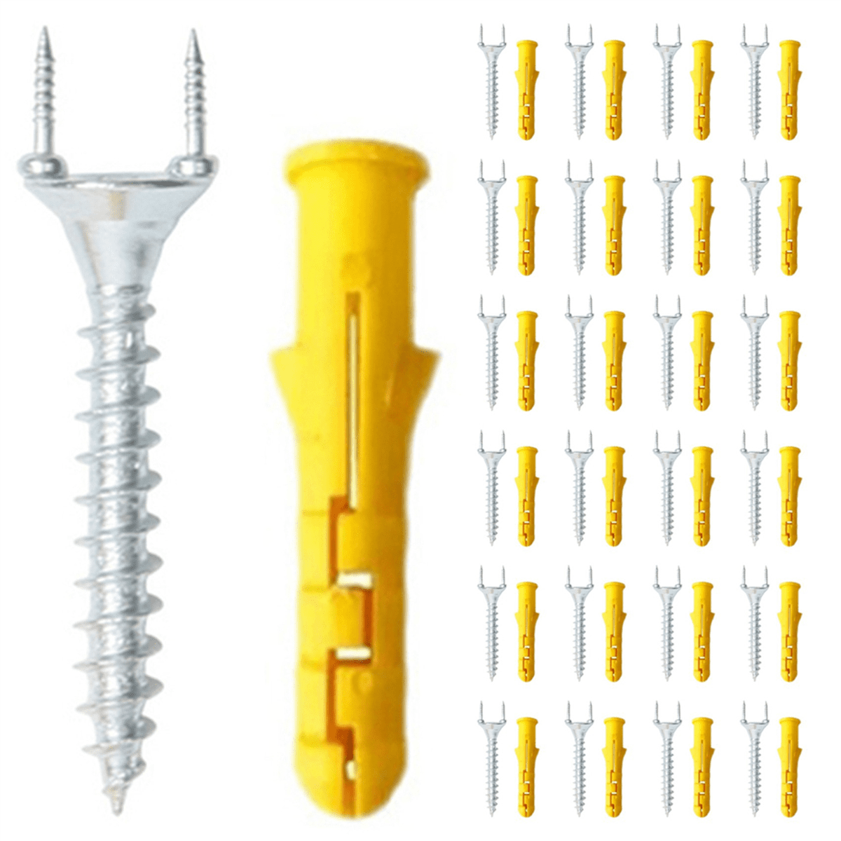200PCS Seamless Nails Double-Headed Screw Solid Wood Baseboard Seamless Nails Foot Line Special Nails Security Screws,200 x screws with Expansion nails,Silver