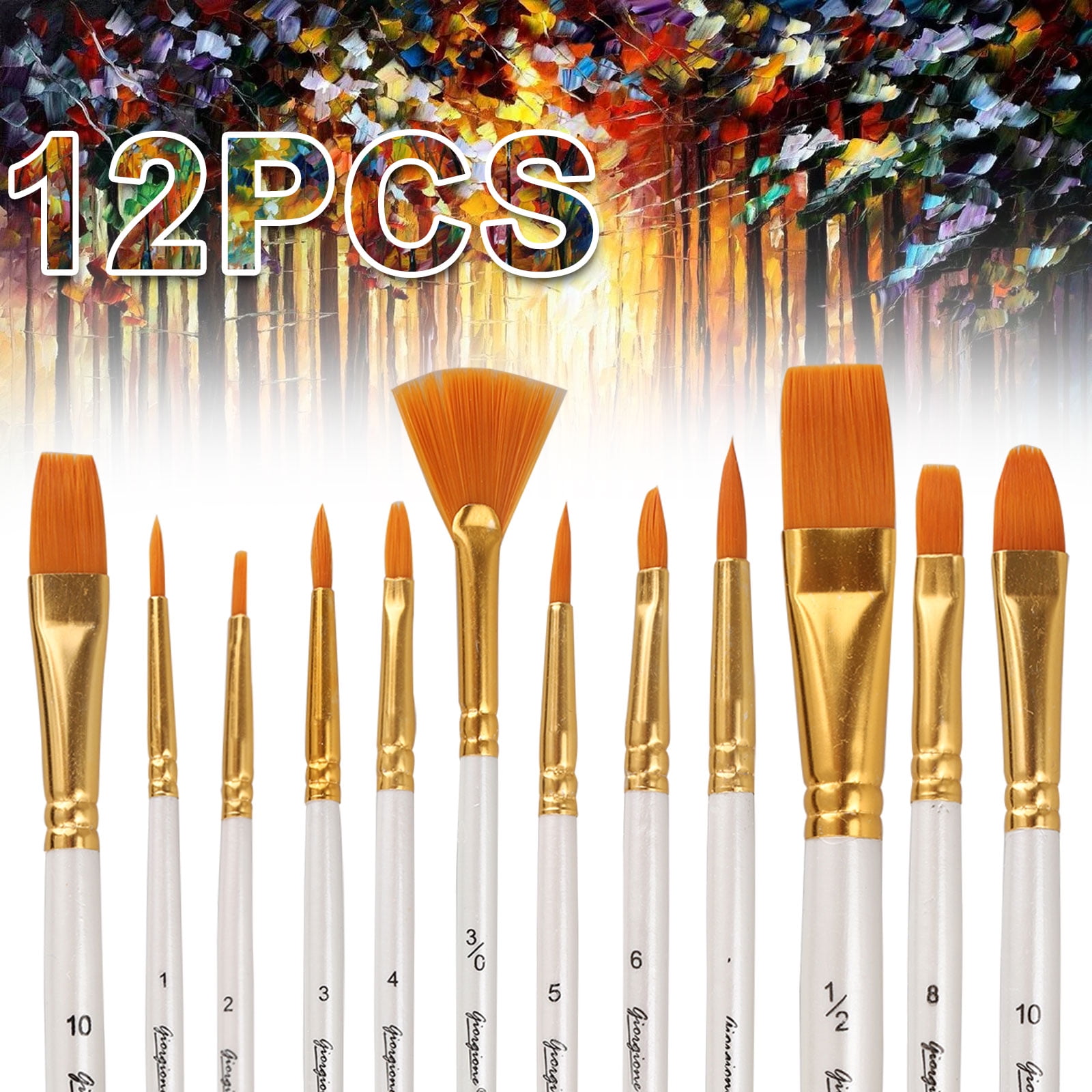 20 Pcs Same Size Small Fine Nylon Hair Paint Brushes Set For Watercolor Acrylic 