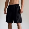 thumbnail image 5 of Men's Baggy Sweat Shorts Lightweight Cotton Under Knee Casual Drawstring Lounge Workout Gym Shorts Big and Tall Size S-3XL Black, 5 of 7
