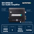 thumbnail image 4 of Autotek 2000 Watt 1 Channel Car Audio Amplifier Bass Knob, Street Machine SM-2000.1, 4 of 10
