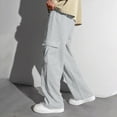 thumbnail image 6 of kpoplk Boys Sweatpants Boys Athletic Joggers Pants Kids Youth Open Bottom Pants with Pockets Drawstring(Light Gray,6-7 Y), 6 of 7