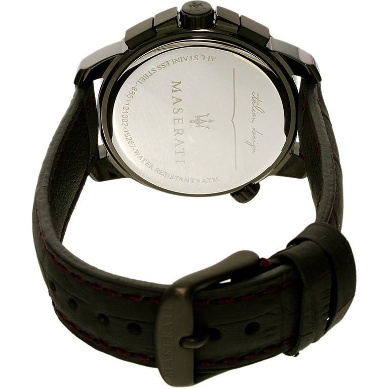 Men s R8851121002 Black Leather Quartz Dress Watch Walmart