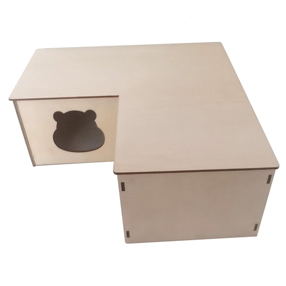 Giaone Hamster Wooden House Small Hideout Multi Chambers Nesting Habitat for Gerbils