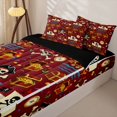 thumbnail image 3 of Castle Fairy Vintage Pirate Skull Print Zipper Twin Comforter Sets with Fitted Sheet and 2 Pillowcases,Nautical Parrot Treasure Graphic Zipper Bedding Set,Burgundy Blue,4-Piece,Black Reversible, 3 of 6