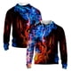 thumbnail image 3 of Sudadera con capucha con cremallera y estampado 3D de llamas geniales para hombre, sudadera con capucha de moda con personalidad, sudaderas deportivas de gran tamaño para hombre, camisetas para niños,, 3 of 4