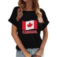 thumbnail image 1 of Women Canada Shirt Short Sleeves Maple Leaf Basic Tees Spring Clothes Vacation Outfits, 1 of 3
