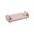 thumbnail image 5 of Pink Teddy Fleece 71.7 - inch Sofa Bed & Metal Legs for Sturdiness, 5 of 9