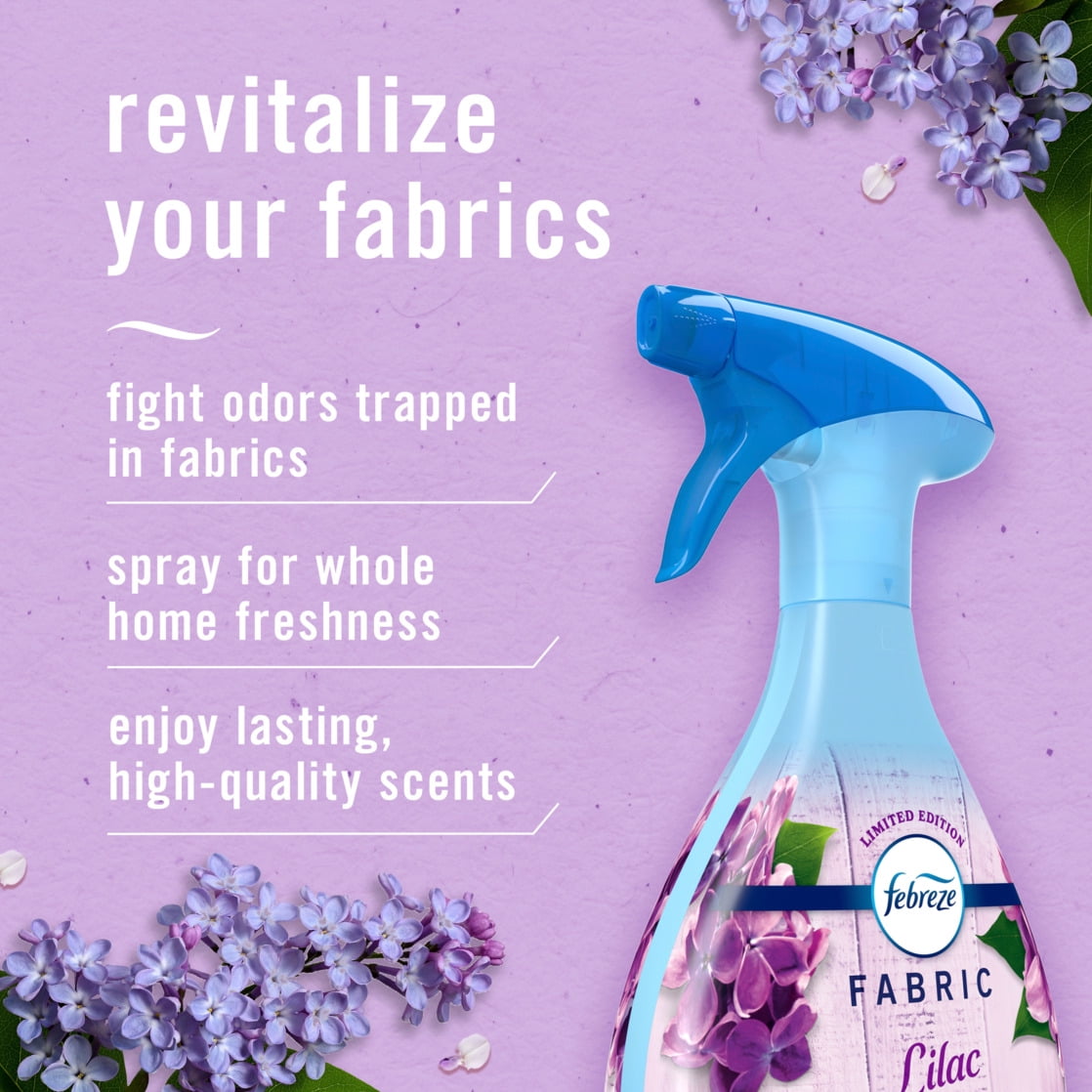 Febreze Auto Fabric Spray Air Freshener for Car, Lilac Sunrise, 23.6oz