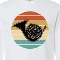 thumbnail image 4 of Inktastic French Horn Retro Music Sunset Long Sleeve T-Shirt, 4 of 5