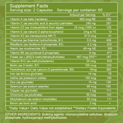 Beworths Multivitamin & Minerals Capsules with Iron, Methylfolate, Zinc, Vitamin D3 & K2 - Immunity Support, Boost Energy, Healthy Hair & Skin - 120 Capsules