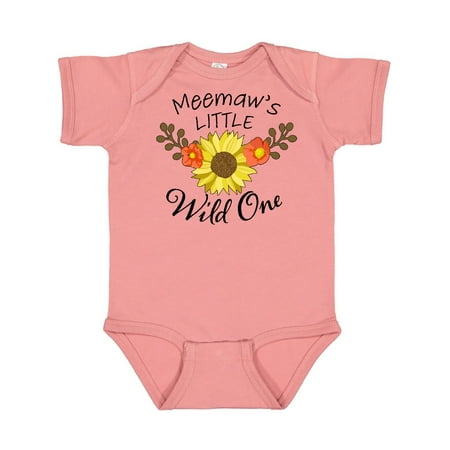 

Inktastic Meemaw s Little Wild 1 with Beautiful Sunflower Gift Baby Boy or Baby Girl Bodysuit