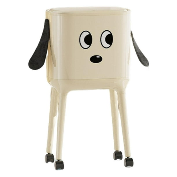 Cubo de basura multifuncional con tapa, ideal para oficina, hogar, vestidor y Blanco