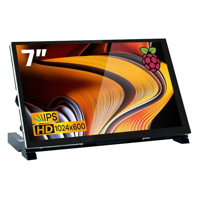 Hosyond Pantalla táctil LCD IPS de 7 pulgadas Raspberry Pi Monitor Pantalla 1024 × 600 Pantalla capacitiva Monitor HDMI Compatible con Raspberry Pi 5/4B/3B+, BB Negro, Windows 10 8 7