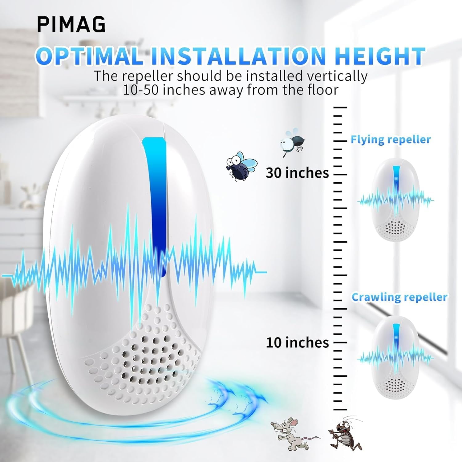 2026 Upgraded Version Ultrasonic Repeller Indoor, Mouse Repellent Plug in, Pest Control, Repellent Roach, Rodent, Mouse, Bugs, Mosquito, Spider, Ant for Home,Kitchen, Office, Warehouse