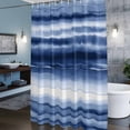 thumbnail image 6 of Gradient Blue Shower Curtain, Watercolor Abstract Gradient Dark Blue Water Ripples Waterproof Shower Curtain Set with 12 Hooks Lightweight Bath Curtains Fabric Bathroom Decor 72x78 Inches, 6 of 9