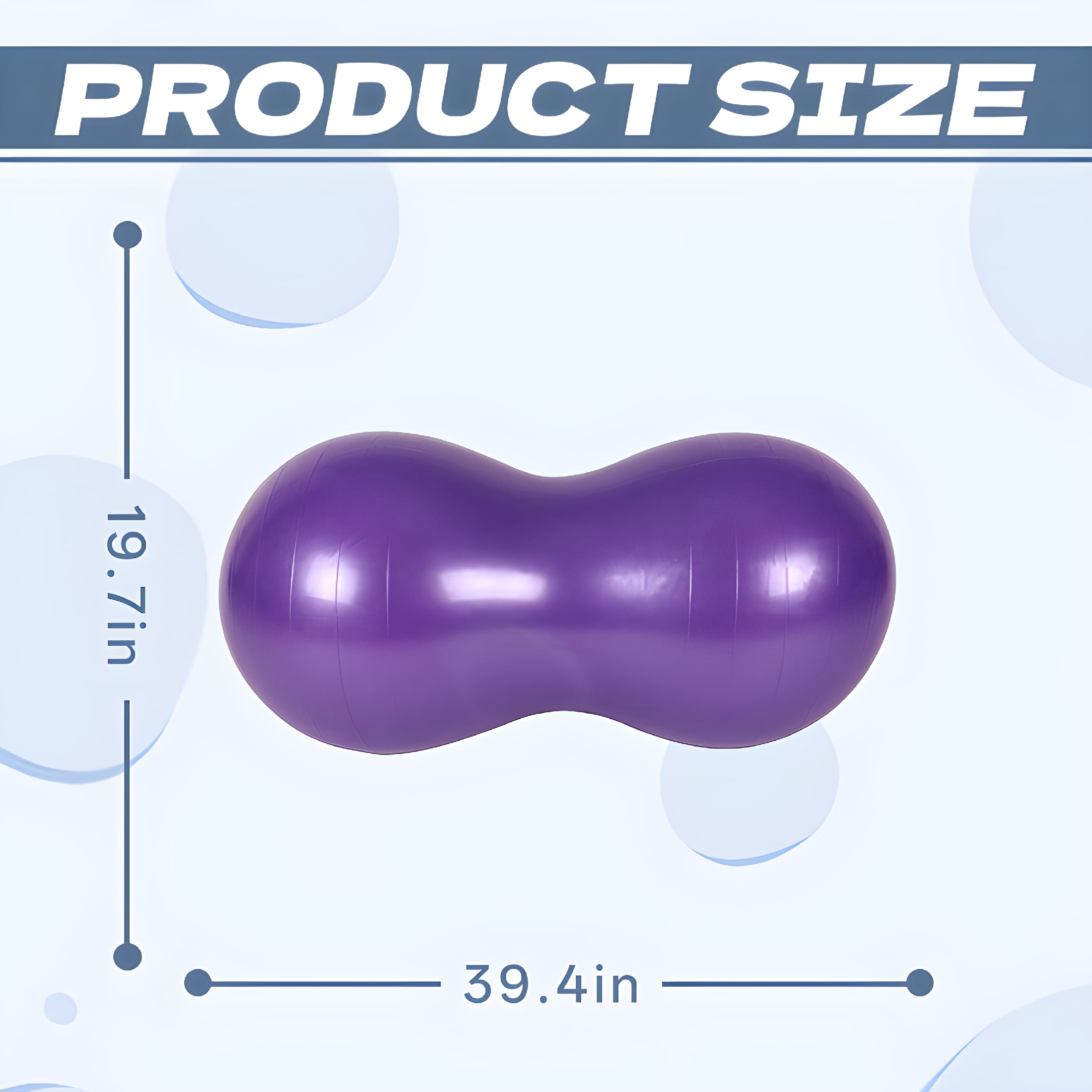 BESTSKY Exercise Ball,39.4"*19.7"*19.7" Pilates Ball,Thickened Explosion-Proof Peanut Ball,Purple
