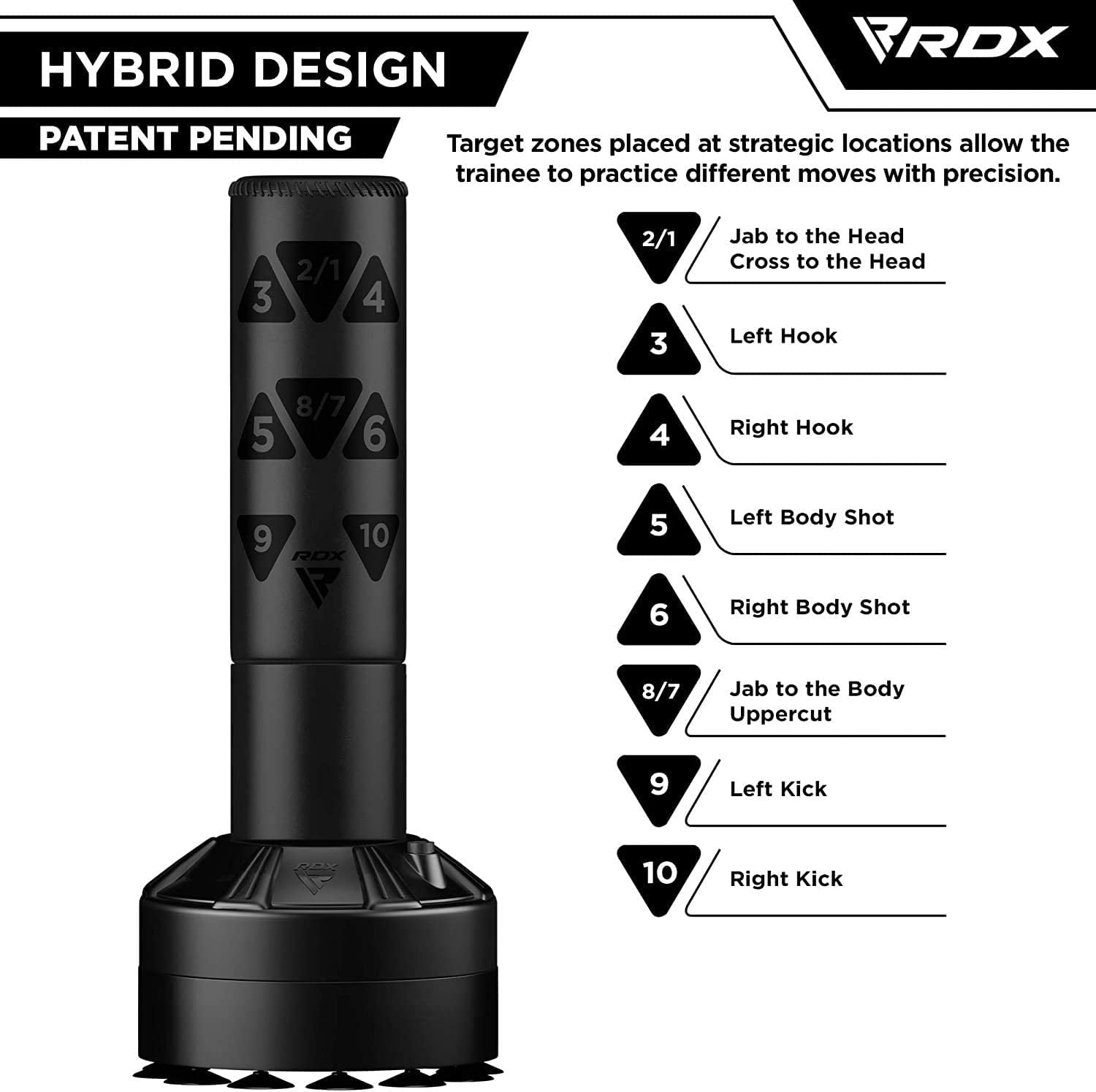 RDX Kids Punching Bag with Gloves, 4FT Heavy Duty Junior RONIN Target Pedestal Bag Set Suction Cup Stand Base