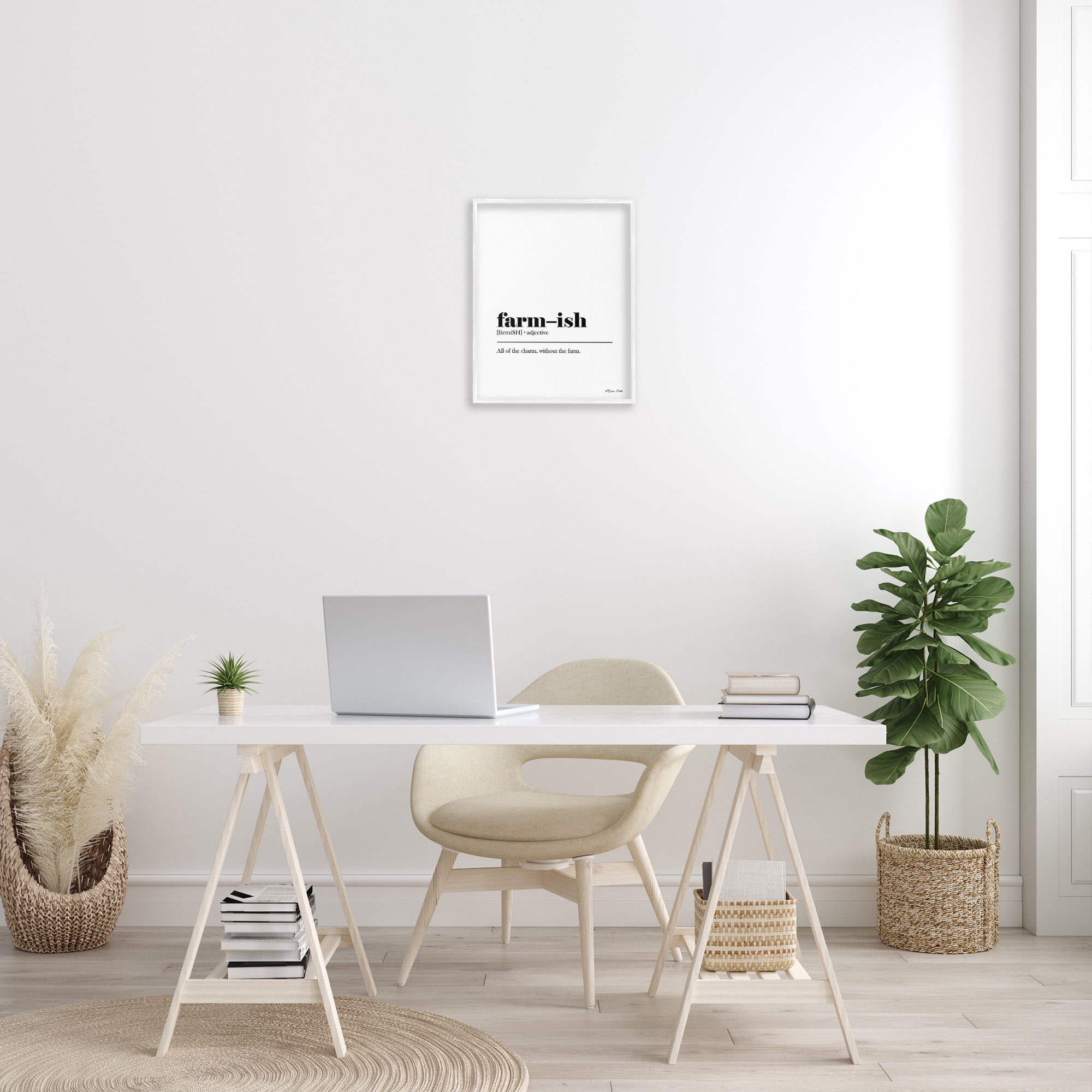 Stupell Industries Farm-ish Funny Definition Typography Painting White Framed Art Print Wall Art, 16 x 20