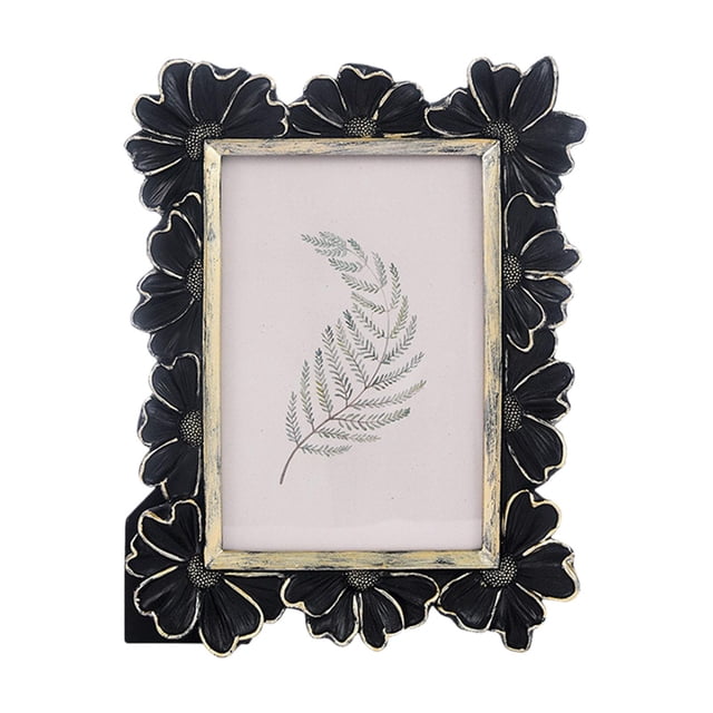 DOLITY Picture Frame Decorative Resin Flower Photo Frame for Entrance Table Hallway 4x6 Inch