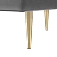 thumbnail image 6 of Posh Living Darian Tufted Velvet Bench with Metal Legs in Light Gray/Gold, 6 of 8