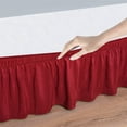 thumbnail image 3 of 600-TC Pima Cotton Universal Wrap Around Bed Skirt California Queen (60" x 84") Size, Easy Fit 1-PC Bed Skirt Luxury Fabric 3 Sided Coverage 24" Drop Length, Red, 3 of 5