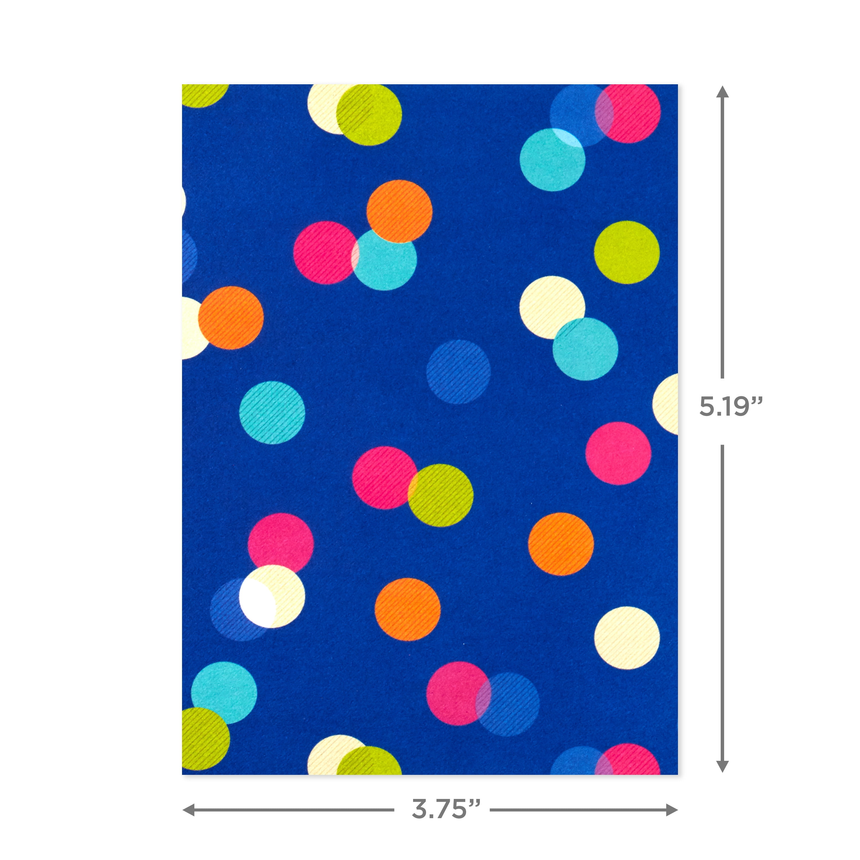Hallmark Blank Notes With Message Stickers (Colorful Dots Blue), 12 Count